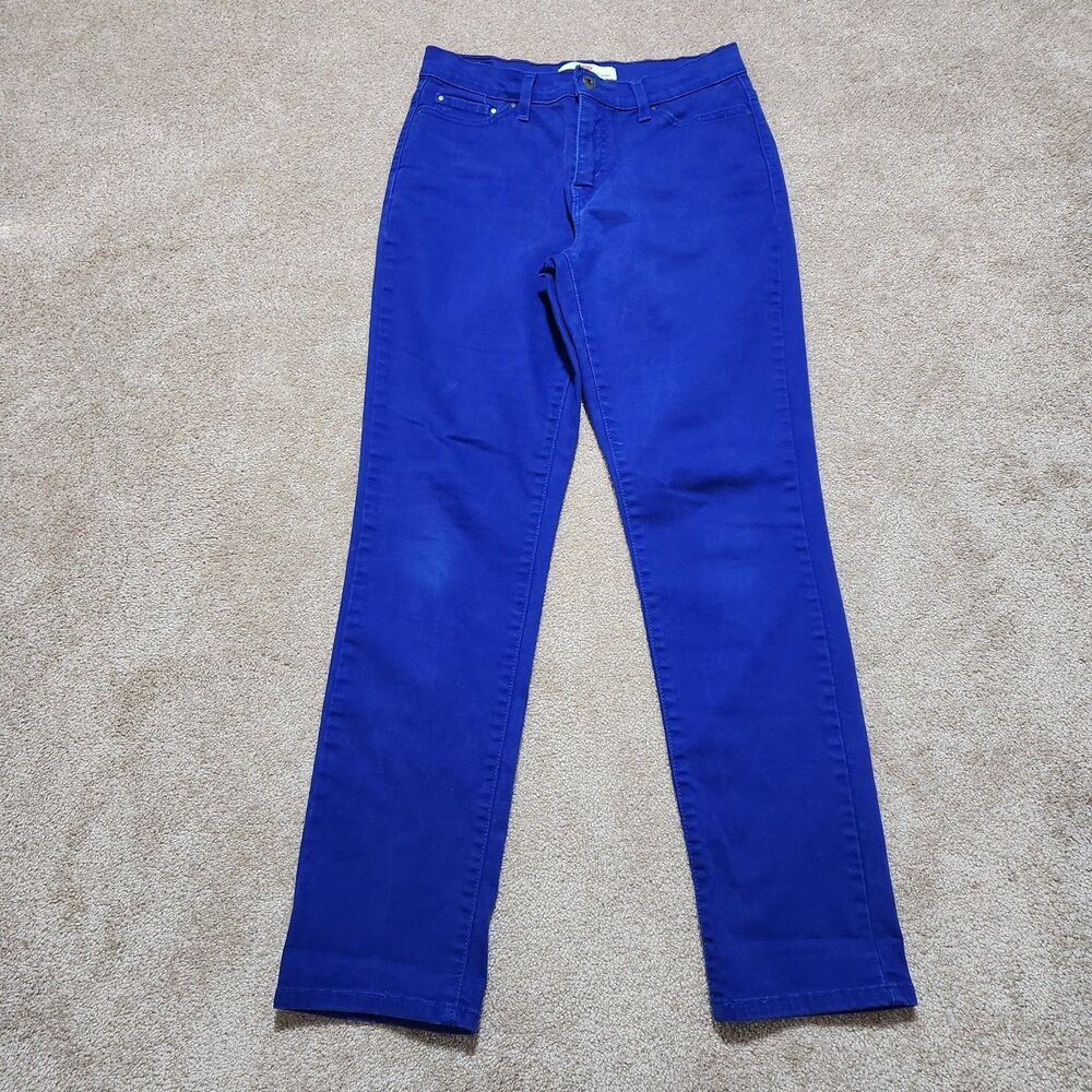 Levi's 512 Jeans Women 10 Royal Blue Mid Rise Perfectly Slimming Skinny